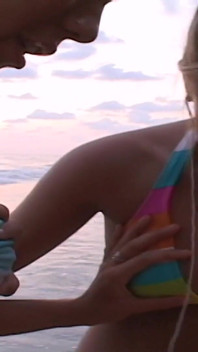 Three All Natural College Cuties Flash at the Beach