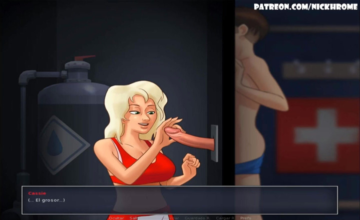 Cartoon Universal: Summertime Saga bahagian 9 - blowjob panas Cassie (submisif Espanol)