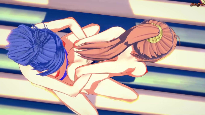 Hentai Smash: Natsuru Senou strapon fucks Kaede Sakura at the beach until...