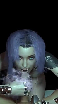 Robô menina em primeiro plano Punheta | Cyberpunk - paródia pornô