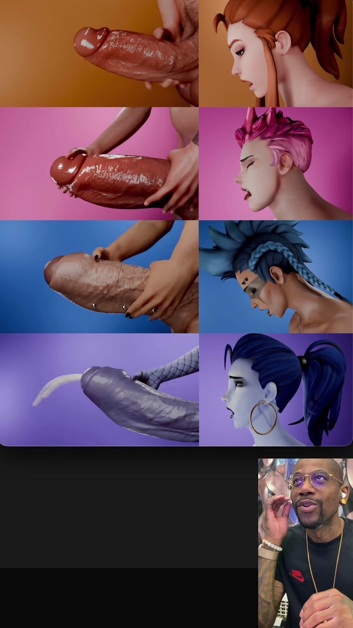 L6RD7BLU3 FUTA: Meerdere overwatch transgendersletten die zich tegelijkertijd aftrekken en klaarkomen