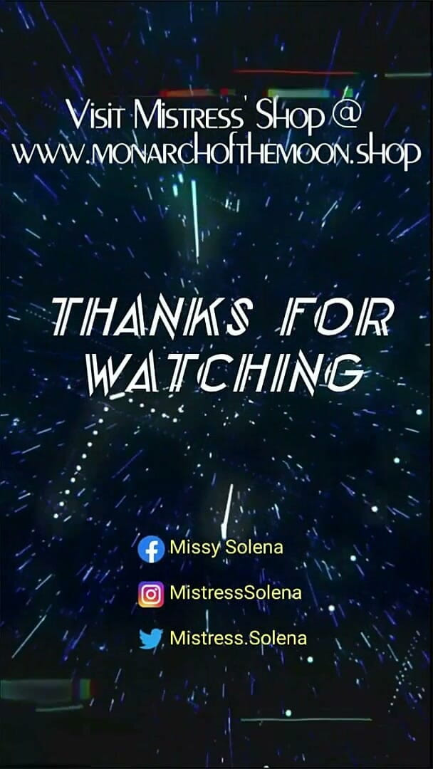 Mistress Solena: هذا السحب لي. قد يكون التالي لك... إذا كنت تدفع مقابل الامتياز.
