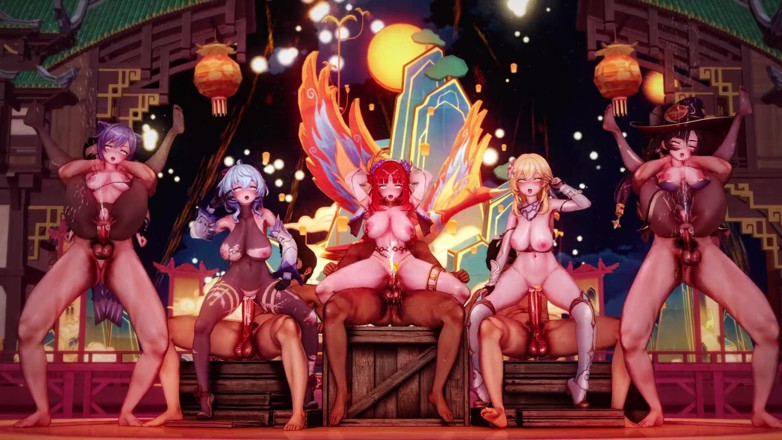 NSFWOtaku: Genshin Impact - Lantern Rite Fuck Fiest Gangbang Genshin Girls Creamed - 3D...