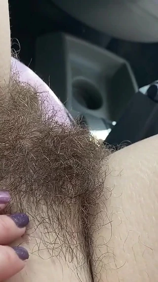 Cuteblonde666: Smoking in my car hairy pussy