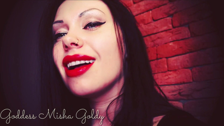 Goddess Misha Goldy: 让你对我的大红唇上瘾！我知道你对我热辣的嘴巴很情欲！