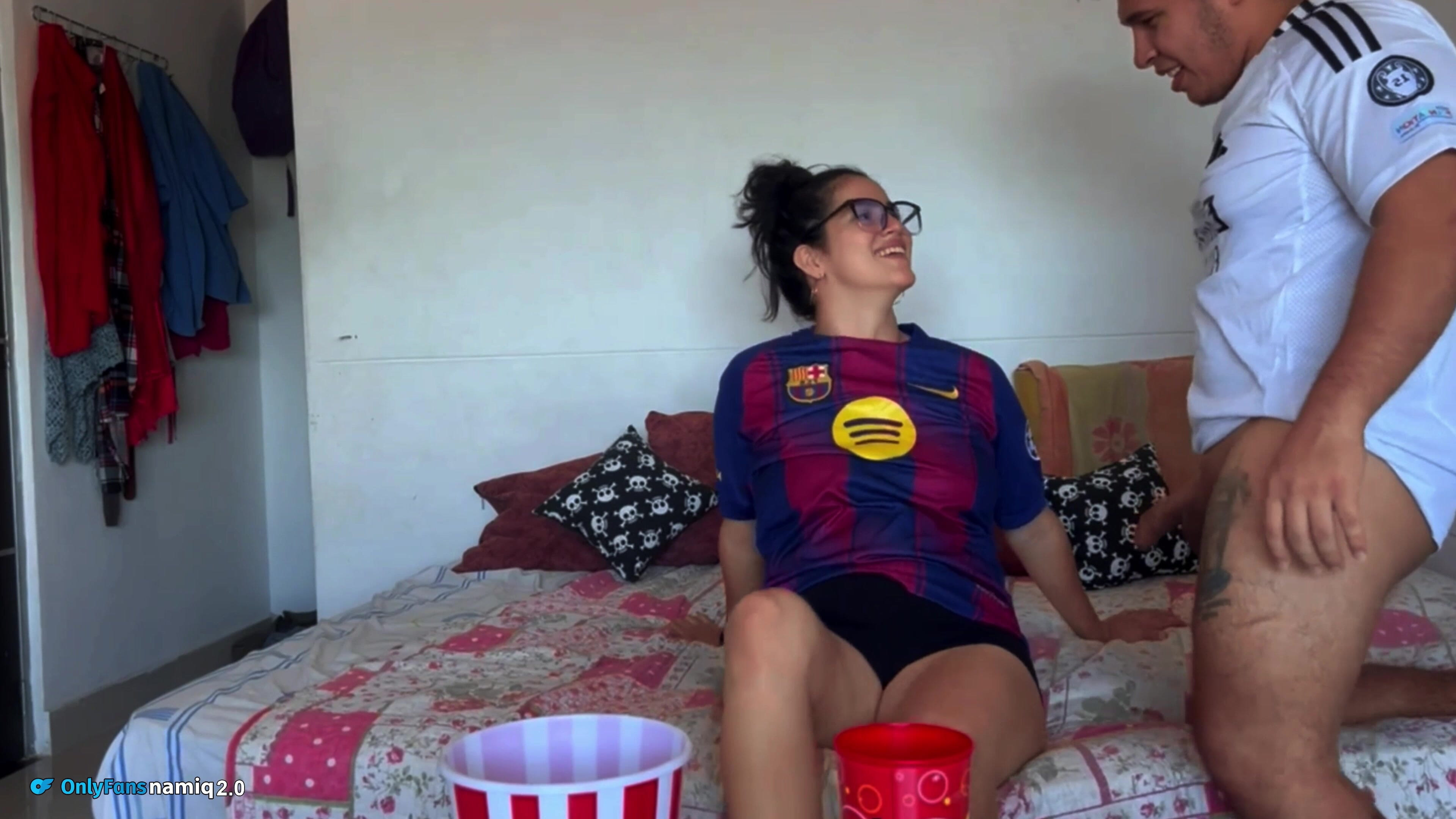 Watching the Football Game and She Loses Bet