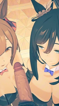 Uma Musume - Eishin Flash dan Smart Falcon Bunnysuits Sex - Animasi Hentai 3D