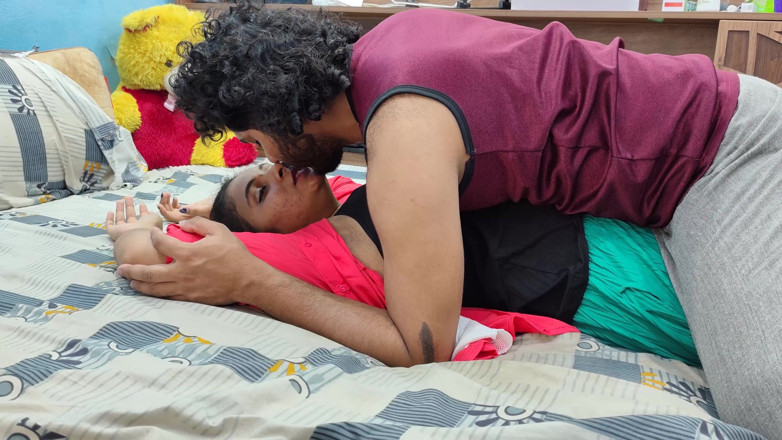 Vaigavarun45: Neck Kiss Boobs Press Kiss Romance in Shirt and T...