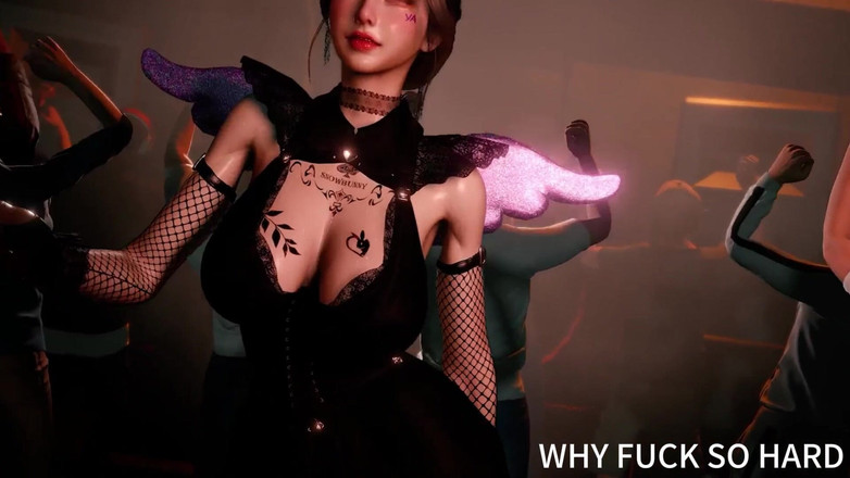 Why fuck so hard: 3D巨乳アジアストリッパー彼女の熱い体を裸に