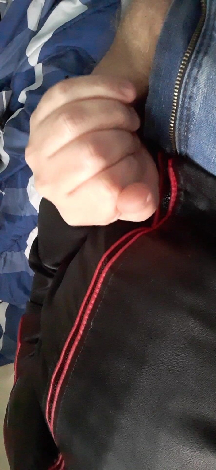 Rusty Sunnybrook: Jerking in New Red &amp; Black Leather Jacket