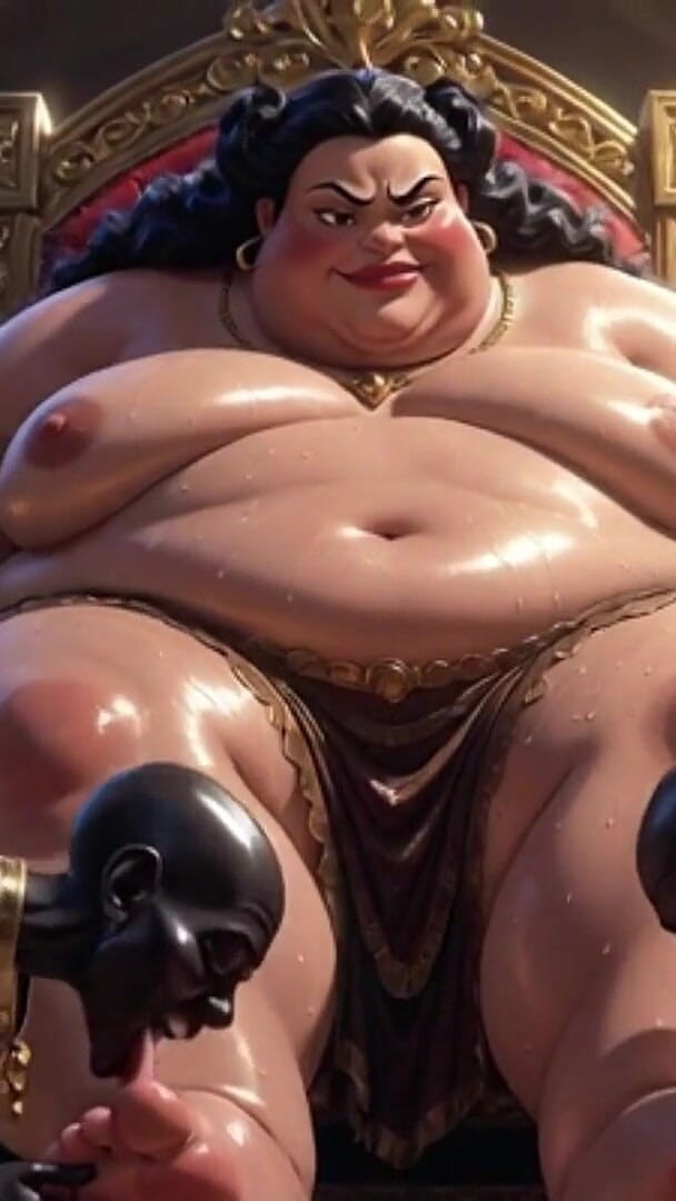 Anime Hentai: Enorm BBW älskarinna fotdyrkan - slavar slickar hennes fötter för att extas