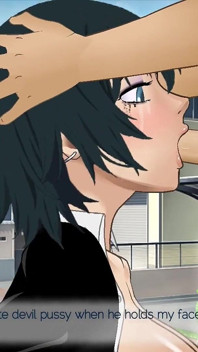 Himeno Tied up on a Street Pole for Submissive Sloppy Throatfucking