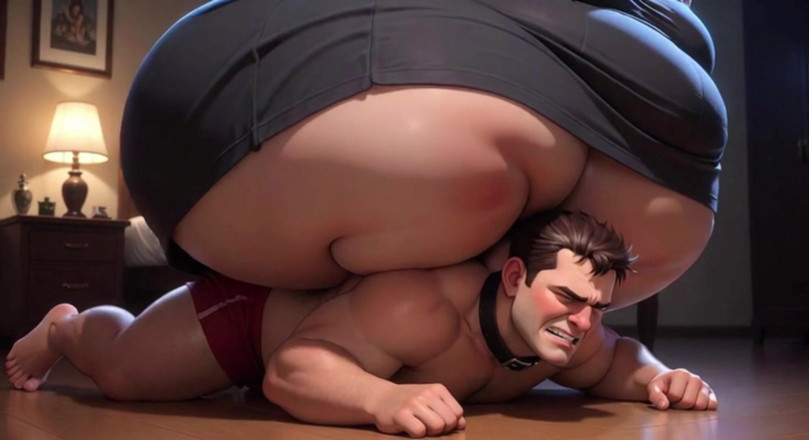 Anime Hentai: Heavy BBW Steps on Loser's Face - Humiliation &amp; Trampling