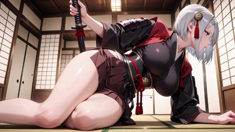 Tay Swift X: Kimono Merah &amp; Hitam Sedikit Terbuka, Dual Swords in Hand Belum...