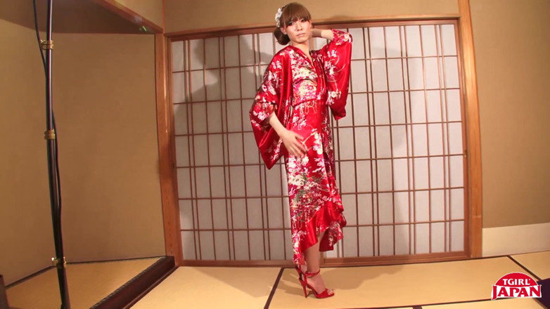 Tgirl Japan: Japon tgirl lisa sert yarağını okşuyor