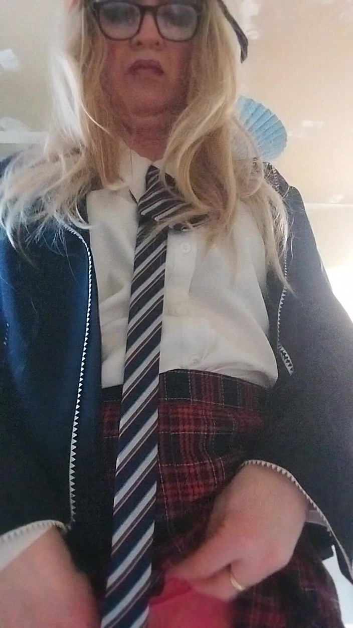 Cindy Belfast: Horny Sissy in Uniform Loves Her Precum