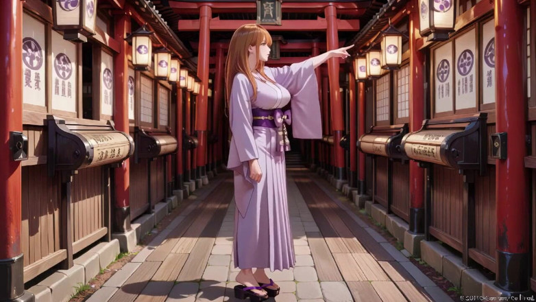 Tay Swift X: Rudowłosa bogini Kimono! Klęcząc pod świętą bramą Torii, ona reguluje swój...