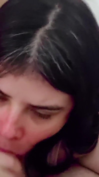 Sneaky Blowjob in the Studio - Deepthroat, Saliva and Big Tits in a See-through Dress - Selena Vega