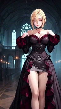Gothic Lady in Black Velvet! Candles, One-legged Lifts & Wet Stockings?