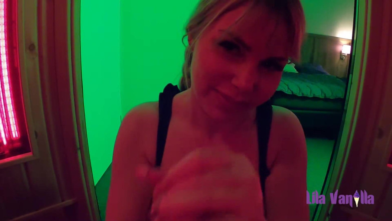 Cumbizz: Swedish Blonde With big boobs BBC Sloppy blowjob Sauna