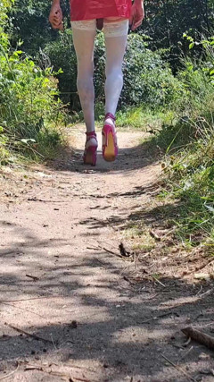 Walk in Forest in Whore Outfit Jerk off and Cumshot thumbnail