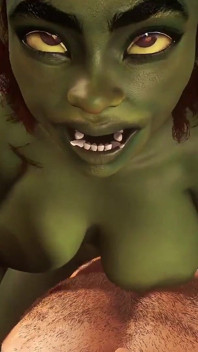 Goblin girl rides cowgirl