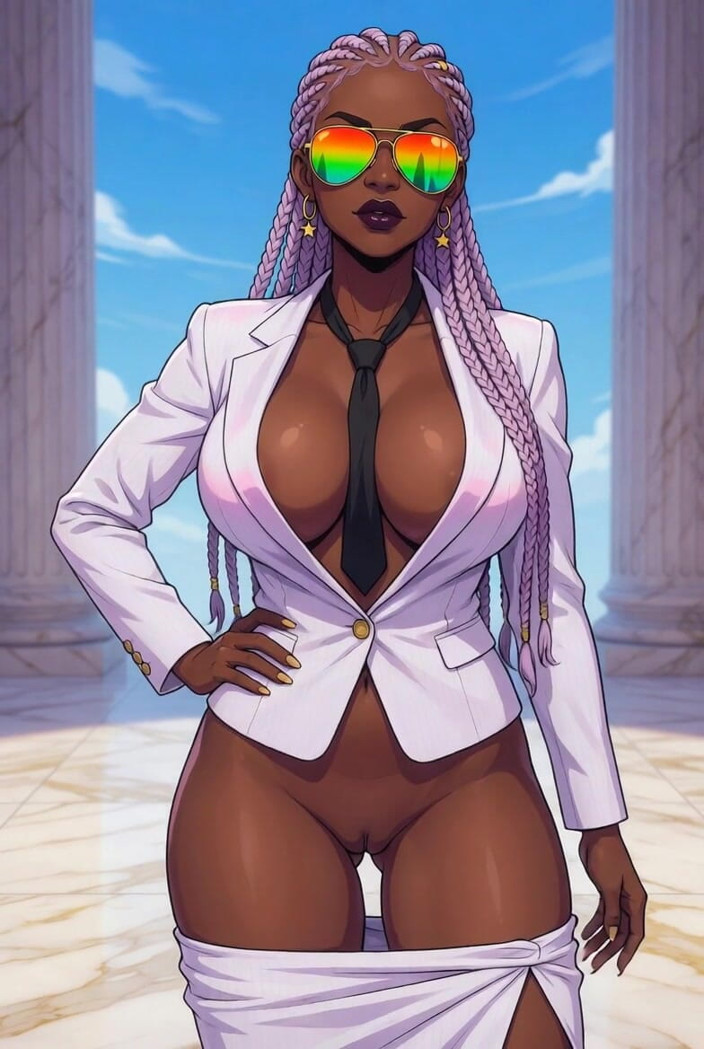 L6RD7BLU3 AI: Big Breast Executive Ebony Babe with a Tight Black Ass...