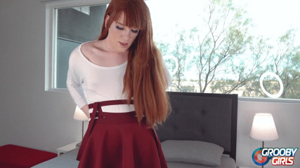 Grooby Girls: Redhead TS Erica Cherry cums