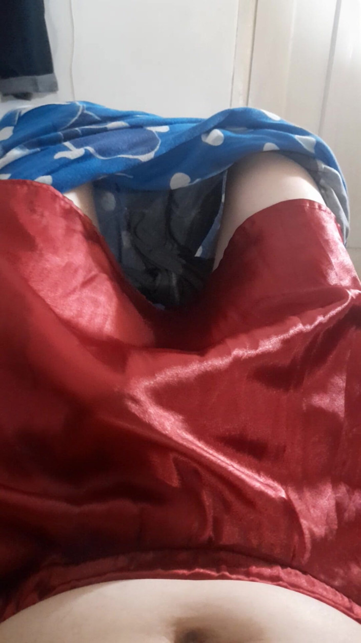 Naomisinka: Wearing Mini Satin Skirt Inside Shorts