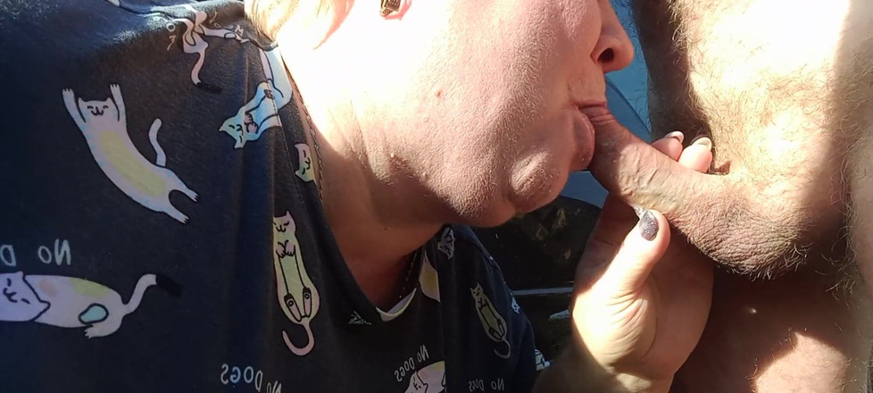 Zona901: bitch sucks cock outdoor place and gets a mouthful of...