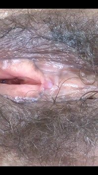 Look at My Hairy Pussy Wide Open After Having Fucked, I Love Being Fucked