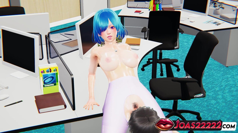 Joas22222: オフィス秘書エリサ(Rule34 Hentai - パンティストッキングディルドを履きながら彼女のきつい膣を指で愛撫)濡れるまでマスターベーション