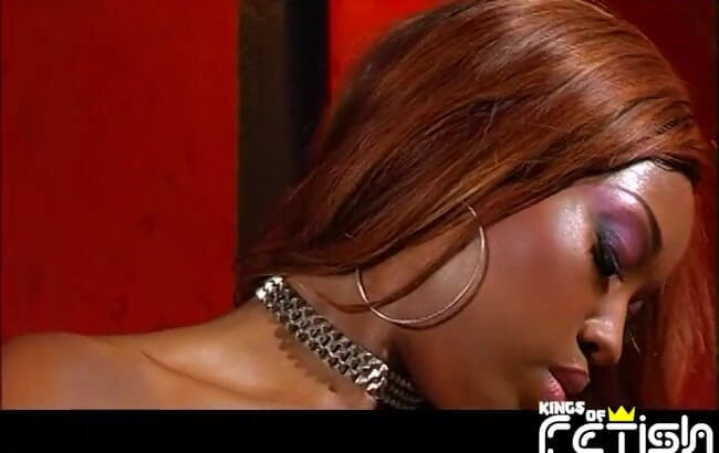 Inter-racial: Redhead ebony with big boobs gets her pussy penetrated by...