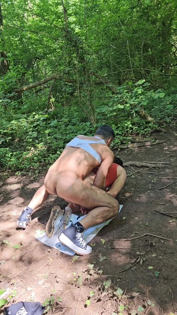 gaynaughtywelsh: Fucking Hot Italian Stepdad in Woods Cruising Bareback