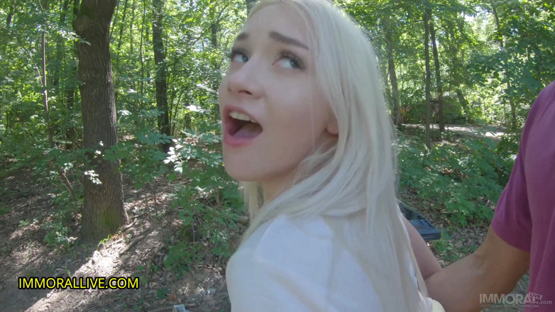 Immoral Family: Stepfather &amp; stepson tag team girl lost in woods! Marilyn Sugar...