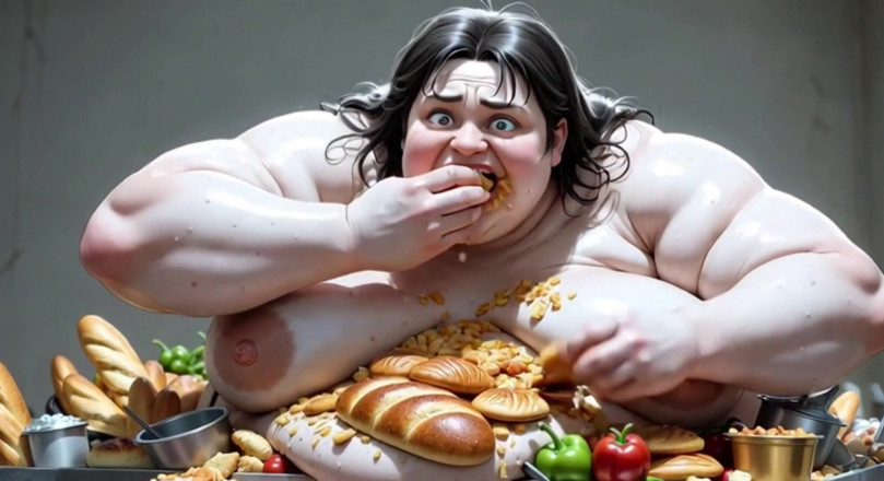 YOUR BEST FANTASY: Ogromne otyłe SSBBW nadziewanie się - nago z grubą owłosioną cipką