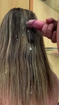 Did You Cum on My Head?! Horny Stepson Cums in MILF's Hair