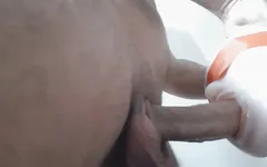 Blindfolded facefuck with throatpie