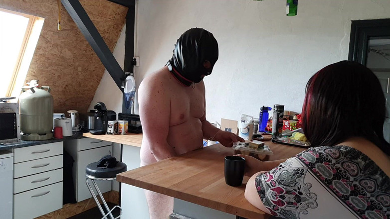 Femdom-Team-German: Sprzątanie kuchni ze stałymi jajkami prace domowe z różnicą