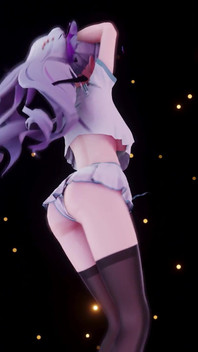 [mmd] Phut Hon College Girl Uniform; Black Stockings; Jiggling Breasts