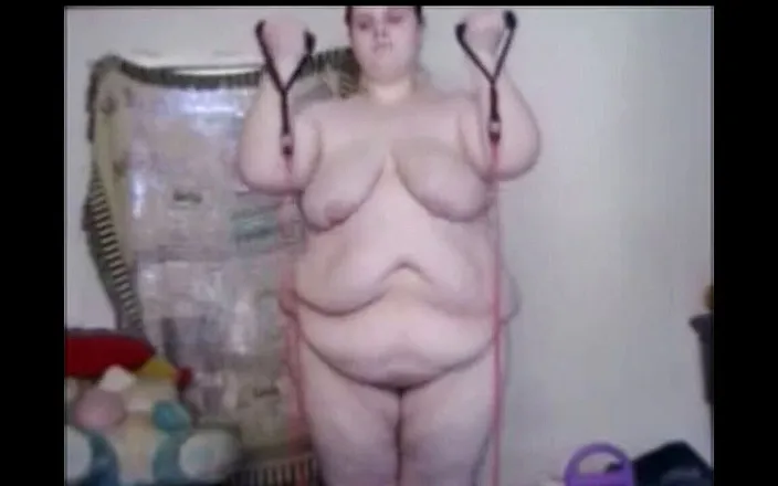 Fat House Wife: Thick house wife working out naked showing off her sexy...