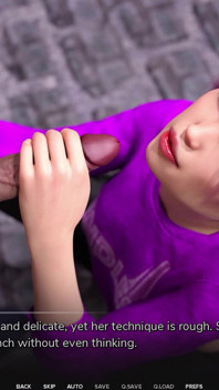 Pink Hair Skinny Teen with Hot Small Tits Outdoor Handjob & Blowjob - Taboo University(steam Game) - Part 21