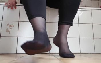 Foot Eroticism with Black Nylons and Heels