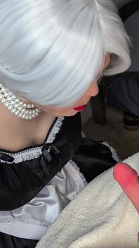 Sissy Maid Gets Dressed, Cuffed and Locked and Rides Her Doll