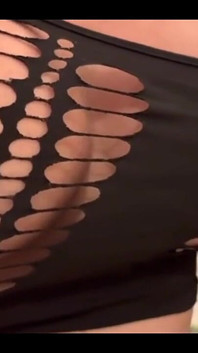 Goth Girl Style Dress and Piercings Nipples on My Big Boobs