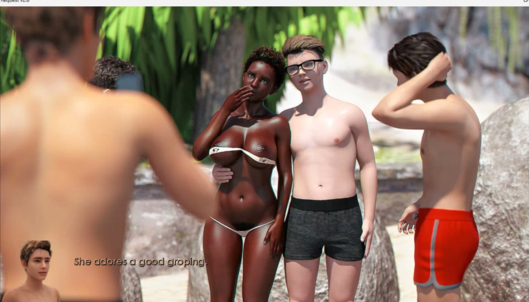 XXX Games Bunk: Special Request - Gameplay - Roleplay - Ebony MILF Wears Micro Bikini and...