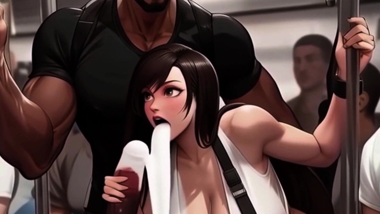 Spicy Toons: Tifa sempre conhece as pessoas mais interessantes no trem de...