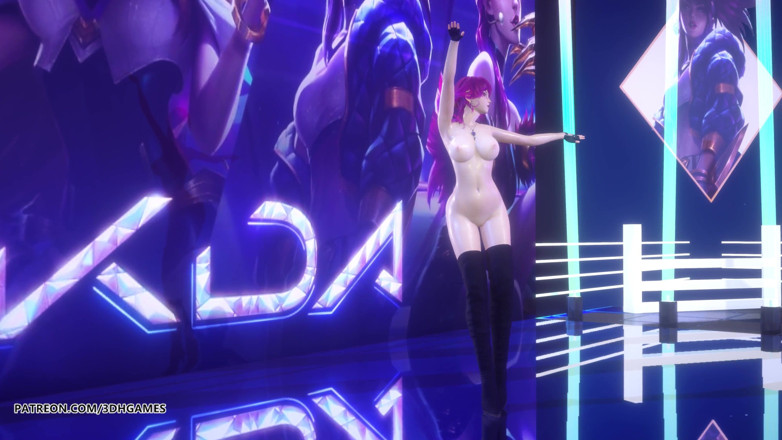 3D-Hentai Games: Exid -Я и ты, Ahri Akali Evelynn, сексуальный обнаженный танец Лиги легенд KDA