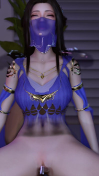 Une jolie bombasse en cosplay en 3D nue sa chatte rose se fait baiser si fort