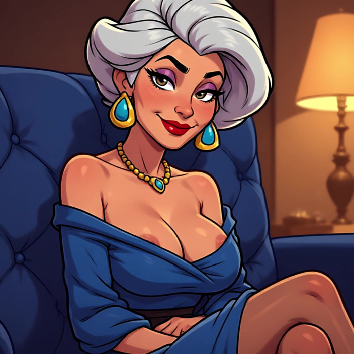 AI Porn: Stijlvolle cartoon rijpe tieten bloot